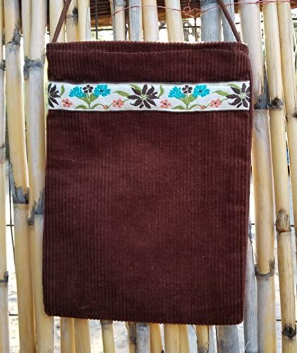 Brown Corduroy Shoulder Journal Handmade Purse