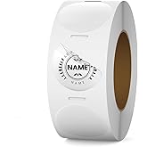 YIKIADA Clear Thermal Labels Vinyl 1 Inch Self-Adhesive Round Stickers Circle Roll Waterproof Printer Decals Package Seal for QR Code Envelope Office Retail Home 500 PCS