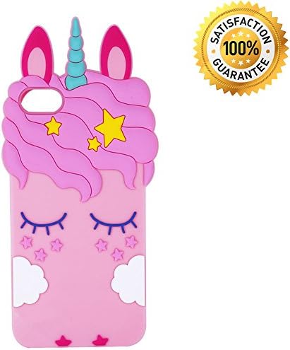 iPhone 6 Plus Case, iPhone 6S Plus Case, 3D Cartoon Silicone Cute Pink Unicorn Kawaii Kids Girls Animals Soft Shockproof Protector Shell Cover For Apple iPhone 6/6S Plus 5.5'' - Pink Eyelash Unicorn