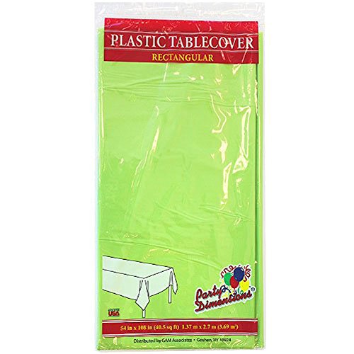 Party Dimensions 2 Count Rectangular Plastic Tablecovers, 54 by 108-Inch, Lime Green