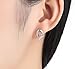 Joyfulshine Womens Crystal Earring Studs 18K Gold Plated Heart Earrings Color White