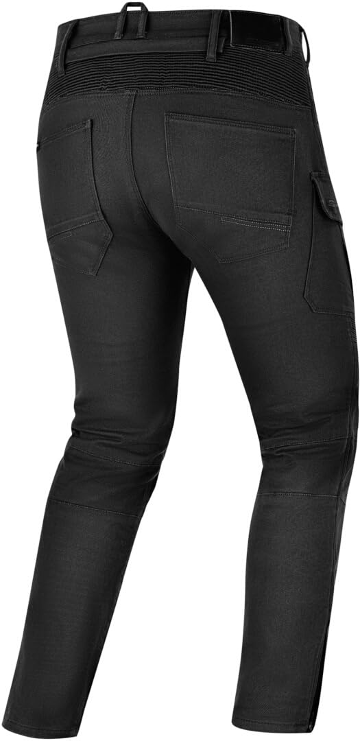 SHIMA Giro Motorrad Hose Herren mit Protektoren Airforce Knieprotektoren Motorradhose Kurzgrößen Hosen für Mann Protektorenhose Textilhose Urban Stretch Cargohose Lang (Männer, Schwarz, 34/34) 2