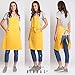BIGHAS Adjustable Bib Apron with Pocket Extra Long Ties for Women Men, 18 Colors, Chef, Kitchen, Home, Restaurant, Cafe, Cooking, Baking (Yellow)