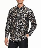 Deer Lady Mens Floral Dress Shirt Slim Fit Paisley