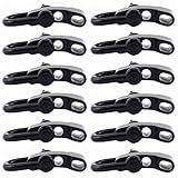 ZHW Adjustable D Shackles Buckle Sets U-Shaped Stainless Steel Shackles for Paracord, Outdoor Rope Survival (12 Pack Black)
