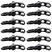 ZHW Adjustable D Shackles Buckle Sets U-Shaped Stainless Steel Shackles for Paracord, Outdoor Rope Survival (12 Pack Black)