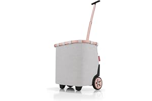 reisenthel carrycruiser Twist Sky Rose - Portable Shopping Trolley with Sturdy Aluminum Frame, Shoulder Strap and Removable mesh Inner Bag -Water-Repellent