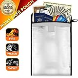 Fireproof Bag, Sungwoo Fireproof Waterproof Pouch for Document Cash Money Passport Bank File and Valuables - Two Sided Aluminum Foil Coated (13'' x 10'')