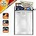 Fireproof Bag, Sungwoo Fireproof Waterproof Pouch for Document Cash Money Passport Bank File and Valuables - Two Sided Aluminum Foil Coated (13'' x 10'')