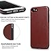 TENDLIN Compatible with iPhone SE 2022/iPhone SE 2020/iPhone 8/iPhone 7 Leather Back Flexible TPU Silicone Hybrid Slim Case (Brown)