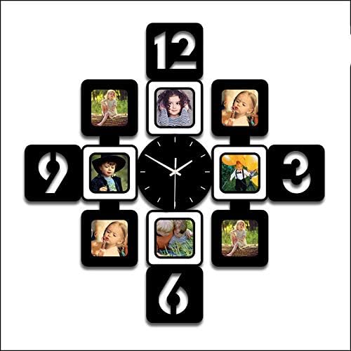 DENGDAI Living Room Bedroom Decorative Clock Creative Photo Wall Photo Frame Wall Clock 70701cm