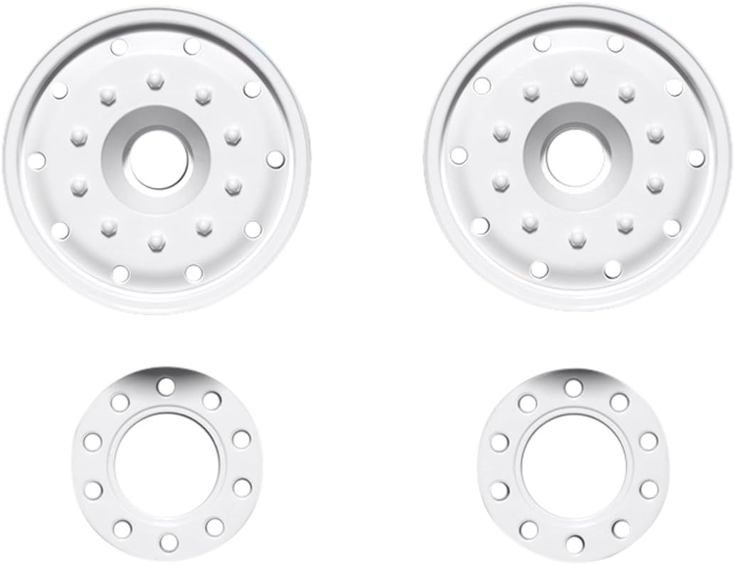 TAMIYA 300056544 1:14 Wide Rims (2) Front 30 mm White, Medium
