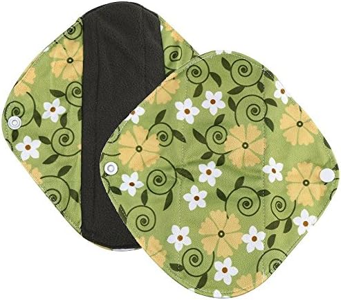 Menstrual Pad,Webla Reusable Bamboo Cloth Washable Sanitary Napkins Environmental Mama Sanitary Towel Pads (L, Green)