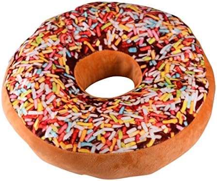 TwoYears New style Doughnut Shaped Ring Plush Soft Novelty Style Cushion Cover Pillow Case (B)