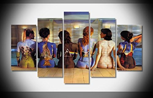 5PCS Framed Pink Floyd Back Canvas Prints - 5 Piece Pink Floyd Artwork Canvas Painting on Wall Art for Office and Home Wall Decor … (30x40cmx2,30x60cmx2,30x80cmx1)
