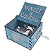 Game of Thrones Music Box Hand Crank Musical Box Carved Wooden Musical Gift,Play The Theme Song of Game of Thrones,Blue