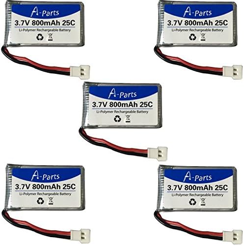 A-Parts Useful 5 Pcs Upgraded 3.7V 800mAh 25C Lipo Battery for Drone Syma X5 X5c X5c-1 X5sc X5sc-1 X5sw RC Quadcopter Longer Flight Time