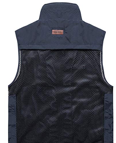 Hixiaohe Men's Lightweight Outdoor Work Fishing Photo Travel Hiking Vest Gilet (04 Navy, S)