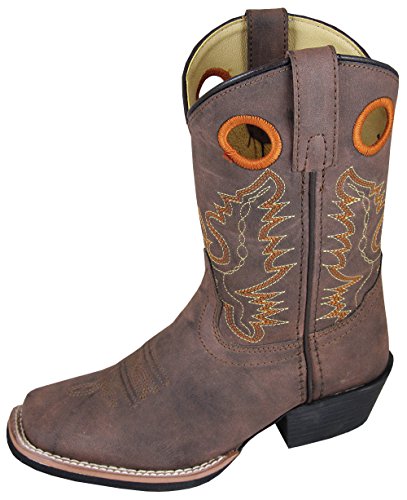 Smoky Mountain Childs Memphis Sq Toe Boot Brown Distress