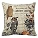HLPPC ® Modern vintage Halloween Owl and Skull Throw Pillow Cover Fashion Home Decorative Pillowcase Cotton Polyester Cusion Cover 18 x 18 Inches One Side