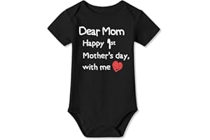 Besserbay Baby Happy 1st Mother's day Soft Cotton Bodysuit Romper Outfit Infant Breathable One-Piece Onesie 0-12 Months