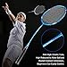 oppum Carbon Fiber Composite 2 Player Badminton Racket Integral Forming Structure Super Lightweight Offensive Badminton Racquet Set (2pcs Blue+Black (No Birdies))