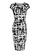 VfEmage Women's Printed Patterned Casual Slimming Fitted Stretch Bodycon Dress