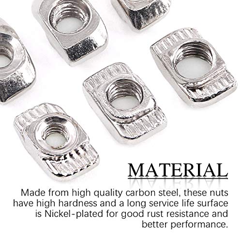 image for Swpeet 90Pcs 2020 Series M3 M4 M5 T Nuts Assortment Kit, Carbon Steel 