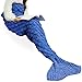 T-tviva Handmade Knitted Mermaid Tail Blanket，All Seasons Warm Sofa Quilt Living Room Blanket for Kids and Adults (70.9