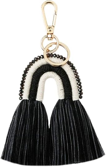 LZHLMCL Tasche Schlüsselring Kette Baumwolle Quaste Schlüsselbund