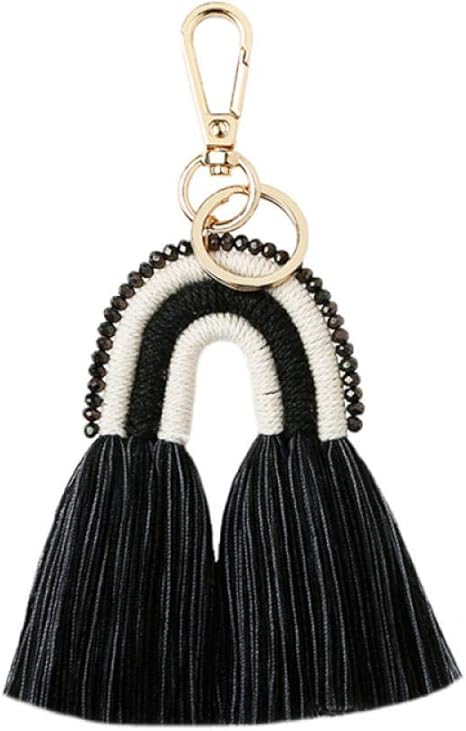 LZHLMCL Tasche Schlüsselring Kette Baumwolle Quaste Schlüsselbund