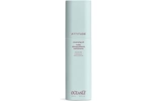 ATTITUDE Cleansing Oil, Makeup Removing Face Cleanser with Squalane & Castor Oil for Soft, Hydrated Skin, EWG Verified, Vegan