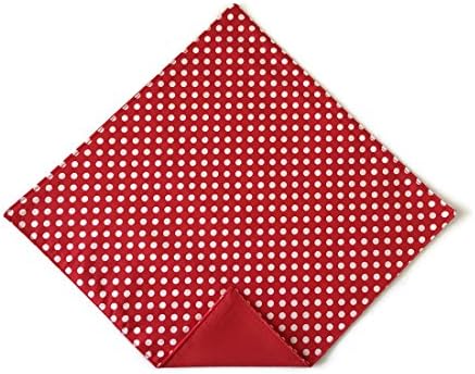 Mens Handkerchief Red and White Polka Dots Pocket Square