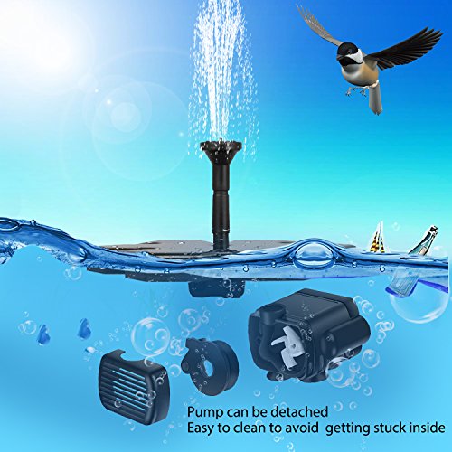 image for AMYER Solar Fountain, Solar Birdbath Fountain, Solar Fountain Pump, 1.