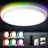 Smart Ceiling Light Fixture, Oeegoo Slim LED Flush Mount Light Fixture Dimmable, 12 Inch 35W Low Profile WiFi RGB…