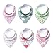 Baby Bandana Drool Bibs - Cute Kids Design for Girls, 100% Organic Cotton for Drooling and Teething, Perfect Baby Registry Gift for Infant and Newborn by KiddyByte