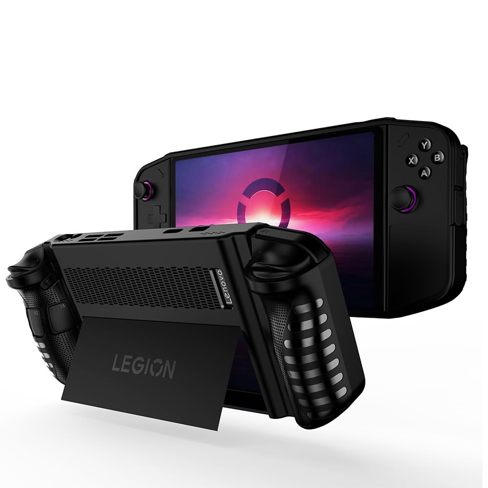 TIMEYUE Case for Lenovo Legion Go, Soft TPU Case with Built-in Kickstand, Anti-Scratch Protective Case for Lenovo Legion Go-Black