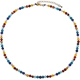 Jewever 7 Chakra Gemstone Beaded Necklaces for Women Healing Crystal Anxiety Relief Items Meditation Balance Strand Jewelry for Women