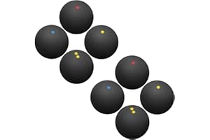 Toyvian Squash Training Balls - High Bounce Rubber Racket Sport Practice Set with Single Dot and Double Yellow Dot Excellent 