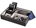 Iremico 5 Compartments Black Leatherette Valet Tray Catchall Caddy-10 Inches
