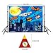 asdfg 5 x 3ft Superhero Cityscape Photography Backdrop and Superhero Party Banner for Kids Birthday Party Decoration, Studio Superhero Photography Background (5 x 3Foot)