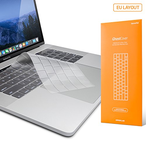 UPPERCASE GhostCover Premium Ultra Thin Keyboard Protector for MacBook Pro with Touch Bar 13" or 15" (2016 2017 2018 Release, Apple Model A1706, A1707, A1989, A1990), US/EU Keyboard Layout Compatible
