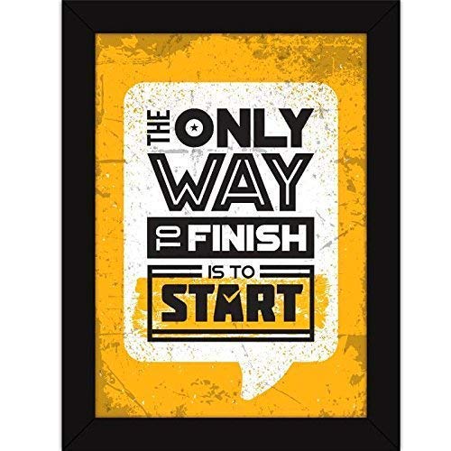 Framed Inspirational Posters - Motivational Quotes for Office and Home Decor - Start to Finish