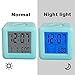 SkyNature Silicon Cube Led Alarm Clock Large Display with Nightlight and Snooze Ice Blue