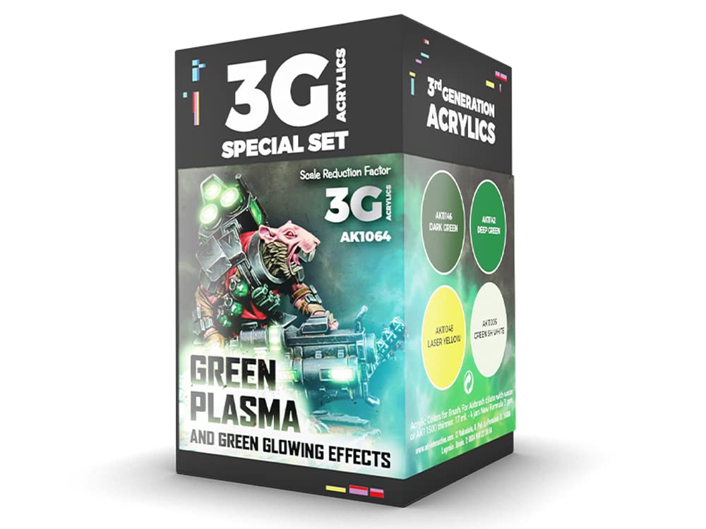 AK Acrylics 3Gen WARGAME SET AK1064 GREEN PLASMA AND GLOWING EFFECT (4 x 17 ml)