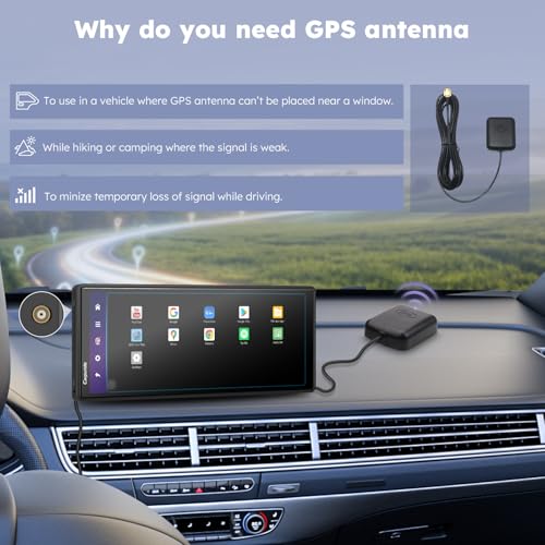 CARPURIDE W903Plus Wireless CarPlay e Android Auto 4+64 GB, schermo touch HD IPS da 9,3" CarPlay per auto, GPS online e offline, Google Play, Mirror Link, Bluetooth, antenna GPS, telecamera posteriore