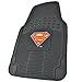 BDK Superman Front & Rear Car Seat Covers, Rubber Floor Mats and Sunshade Gift Set - Warner Brothers 14 Piece Official Licensed Auto Accessories Bundle (C1604)
