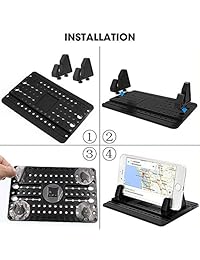 Soporte de teléfono celular para coche, soporte de teléfono móvil antideslizante de silicona para salpicadero de coche, alfombrilla de 3,5 7 pulgadas para Smartphone GPS dispositivos (negro)