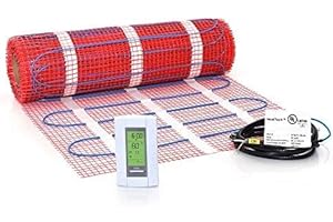 HEATTECH 40 sqft Mat Kit, 120V Electric Radiant Floor Heat Heating System w/Aube Programmable Floor Sensing Thermostat