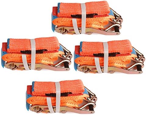 everfarel 4X Lashing Strap Tension Belt Spanngurt mit Ratsche Ratchet Strap Tie Down Strap 2.8m/3.25m/3m/6m Blue 1T/4T/5T Light Truck (4X 5T,2.8mX50mm)